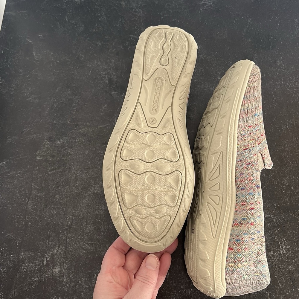 Skechers Relaxed Fit Tan and Rainbow Women's Size 7 - Roomy Toebox, Cushioned - Picture 4 of 13